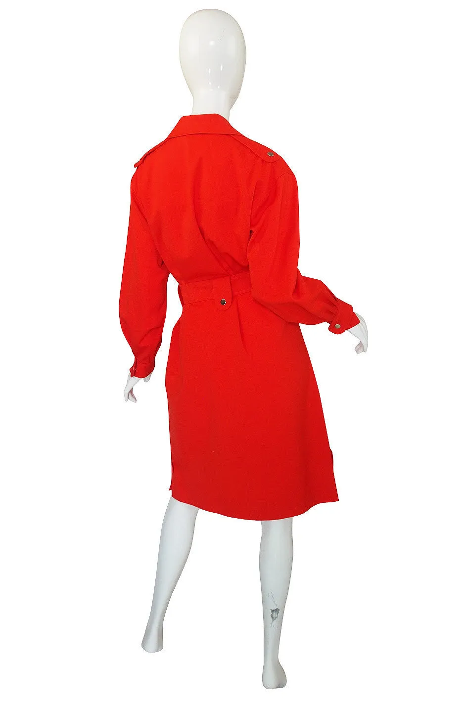 1960s Red Andre Courreges Trench Coat