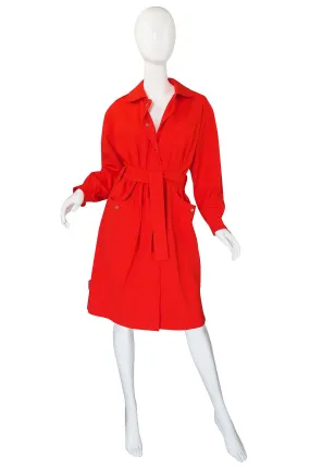 1960s Red Andre Courreges Trench Coat