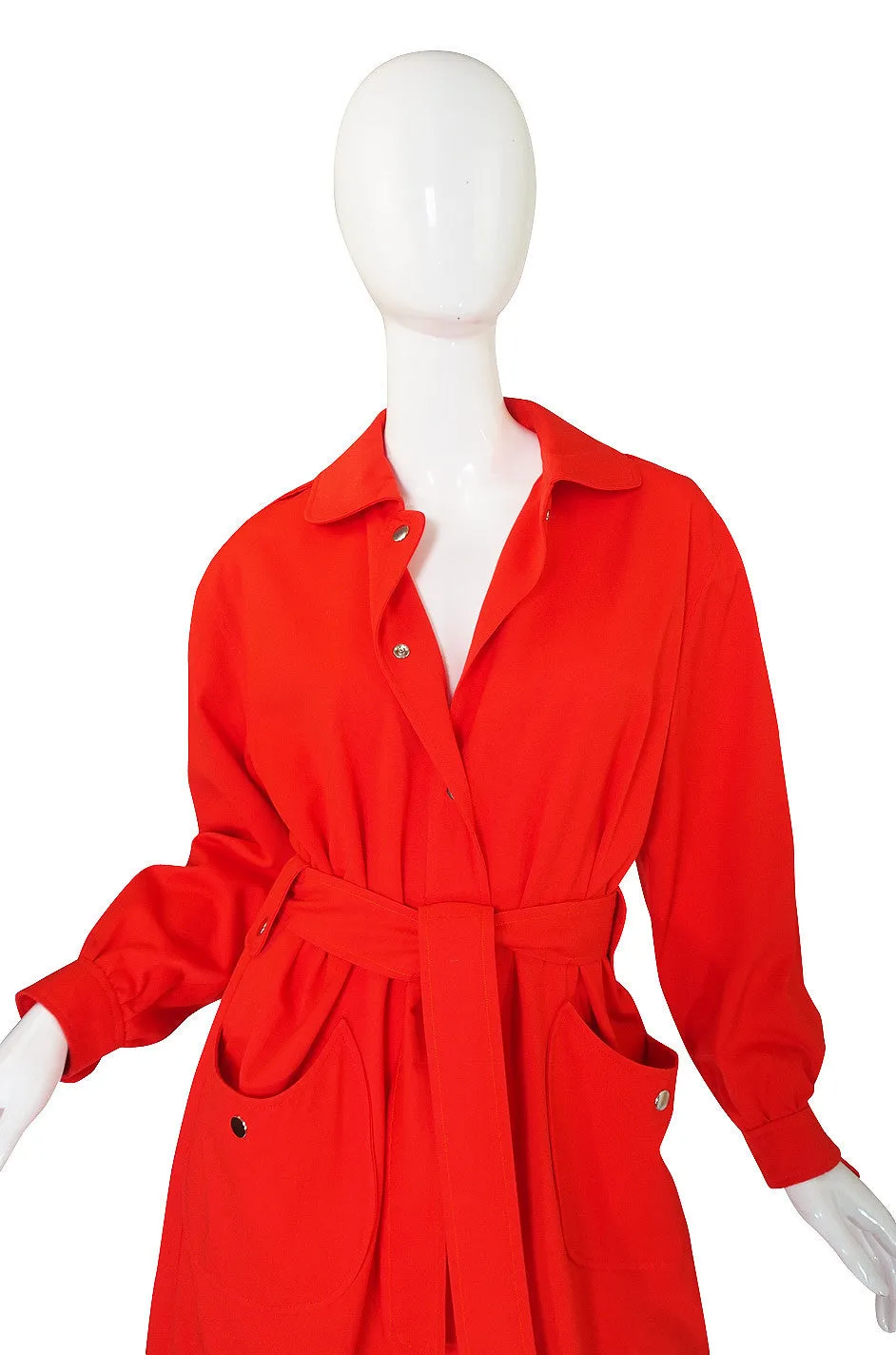 1960s Red Andre Courreges Trench Coat