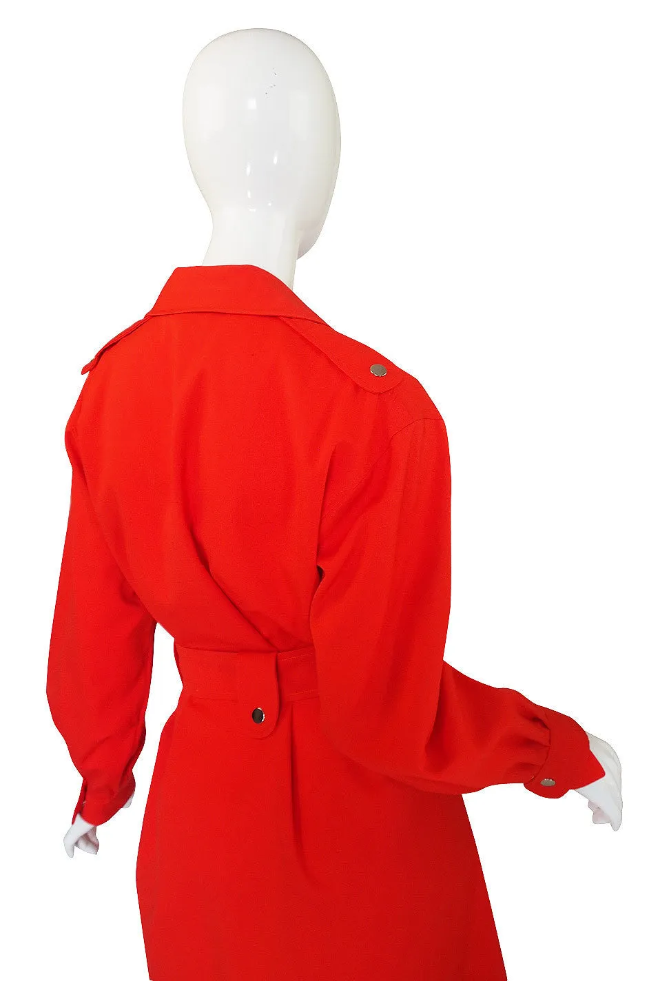 1960s Red Andre Courreges Trench Coat