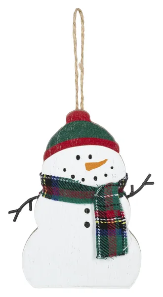 4"H Holiday Plaids Snowmen Ornament (sold individually)