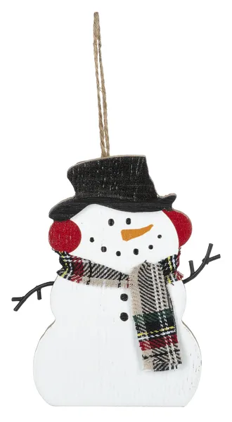 4"H Holiday Plaids Snowmen Ornament (sold individually)