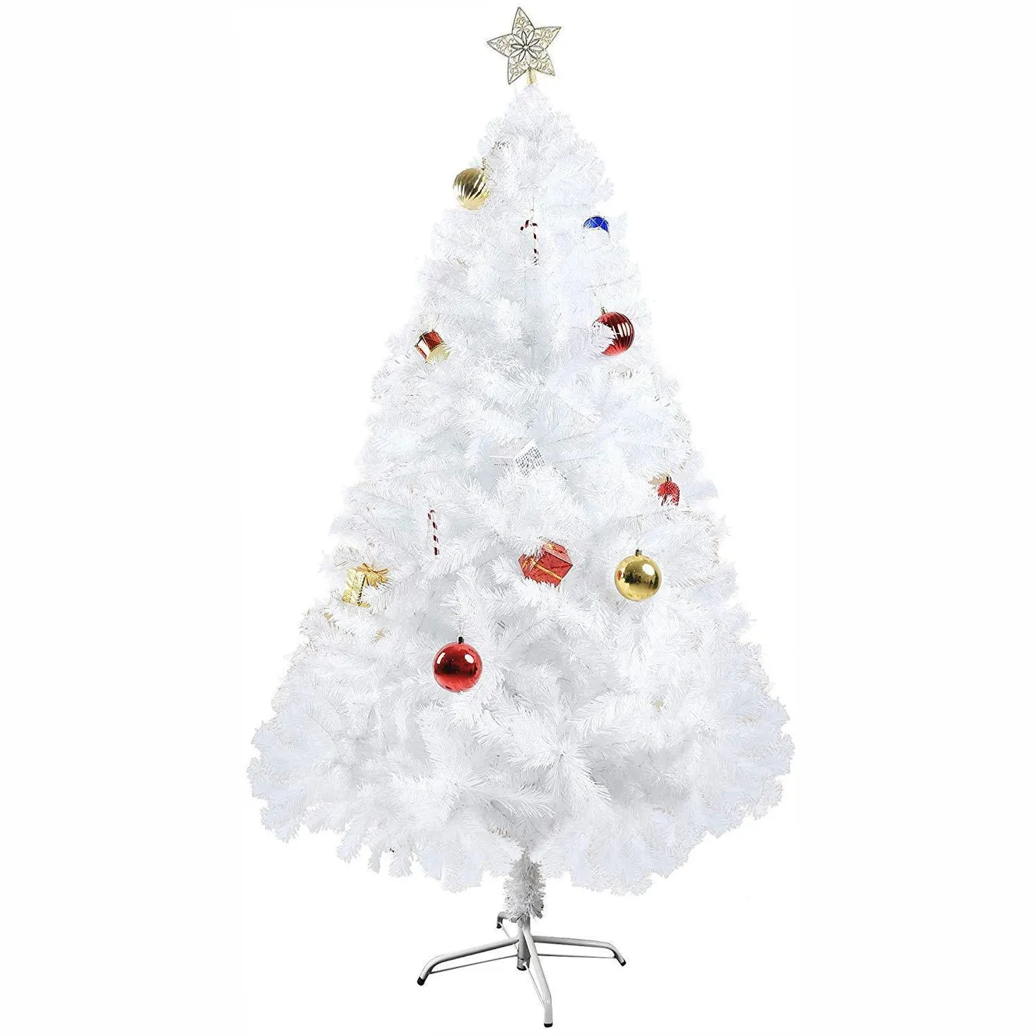 6' Premium Spruce Artificial Christmas Tree w/Metal Stand, White