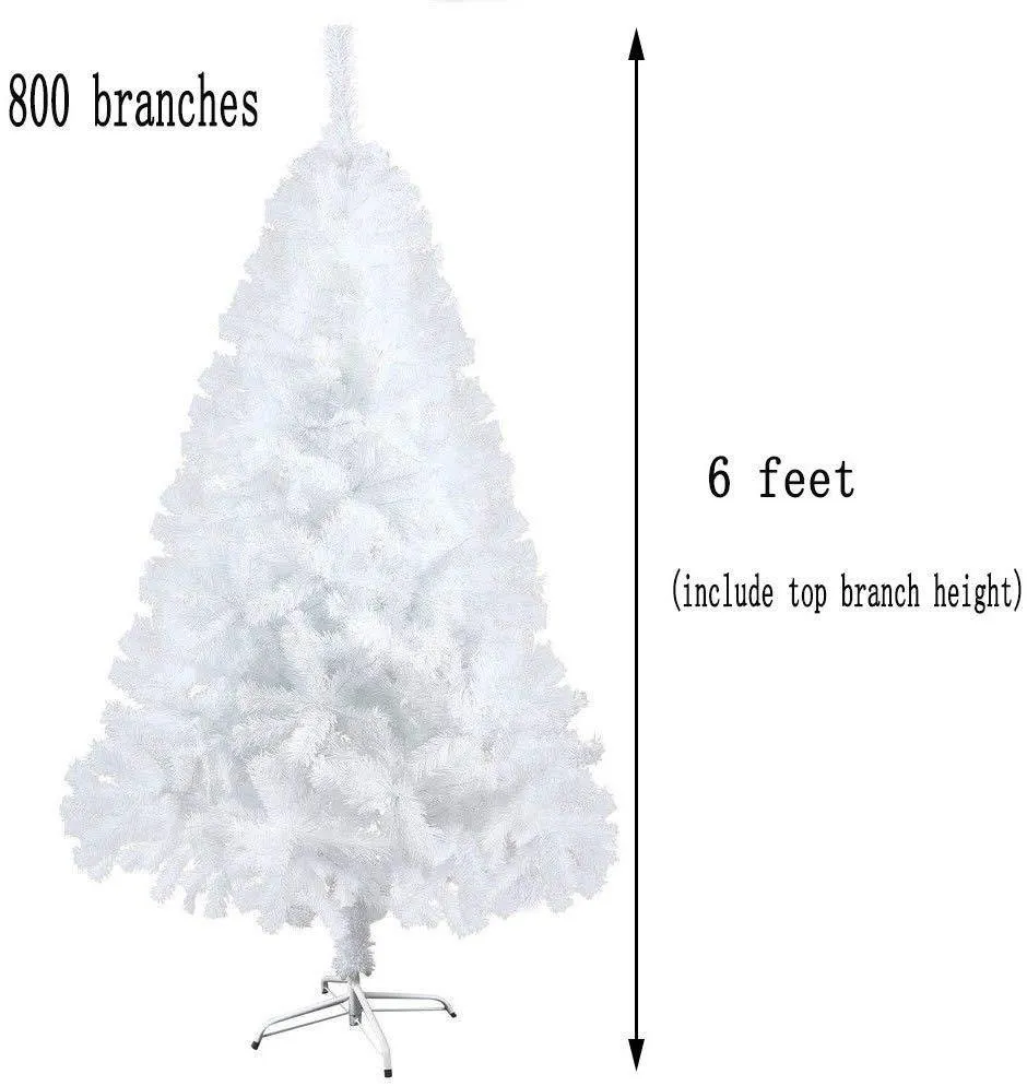 6' Premium Spruce Artificial Christmas Tree w/Metal Stand, White