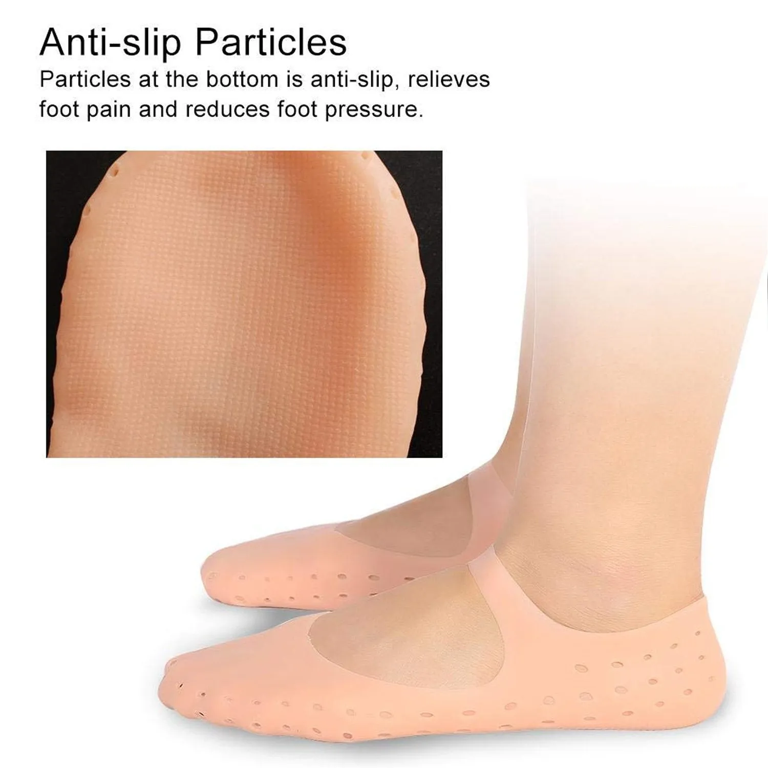 6037 Anti Crack silicone Gel Foot Protector Moisturising Socks