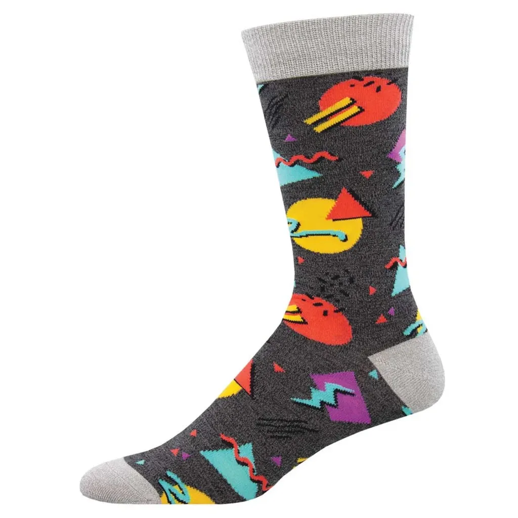 90's Vibe (Charcoal) Bamboo Crew Socks L/XL