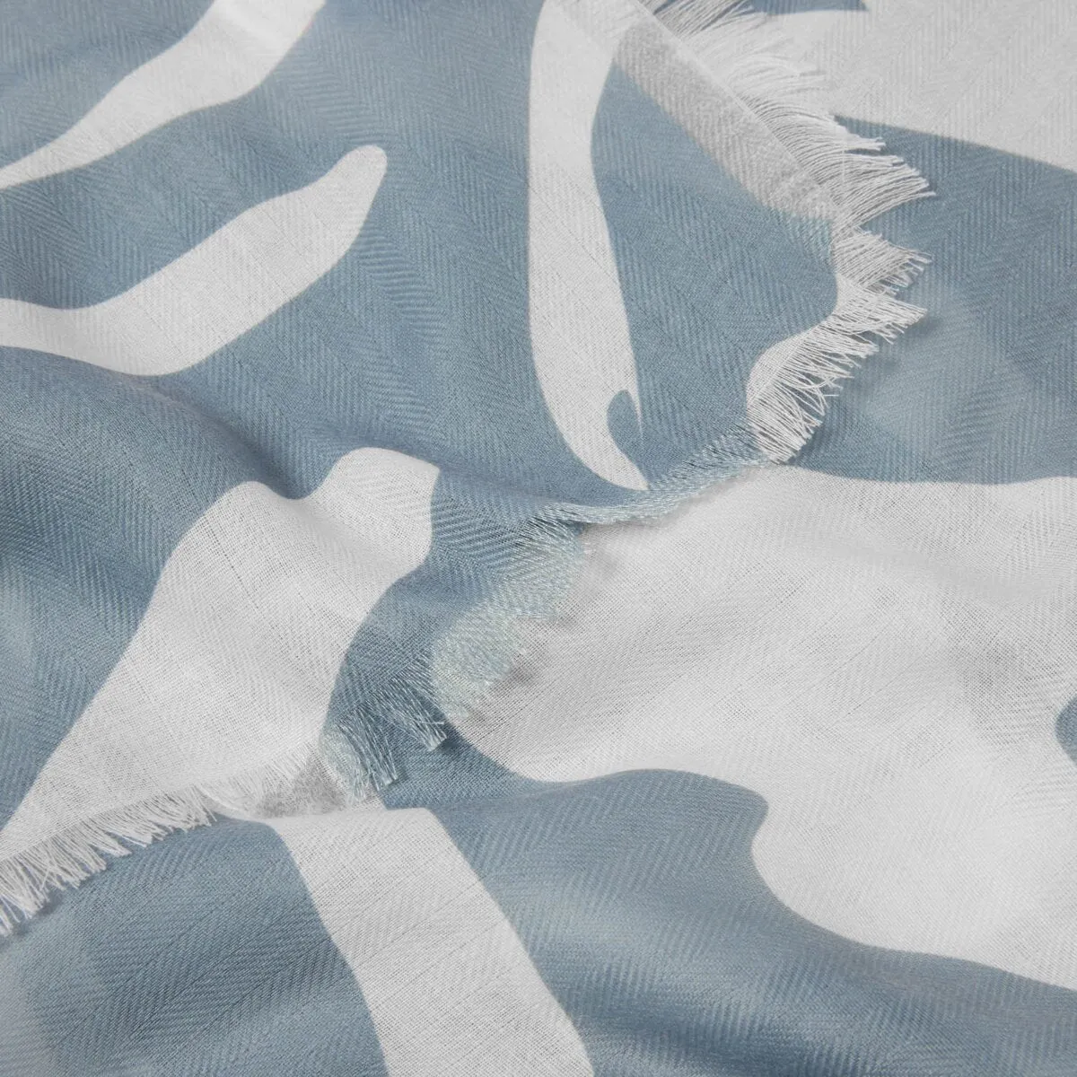 Abstract Zebra Print Scarf | Cornflower Blue & Off White