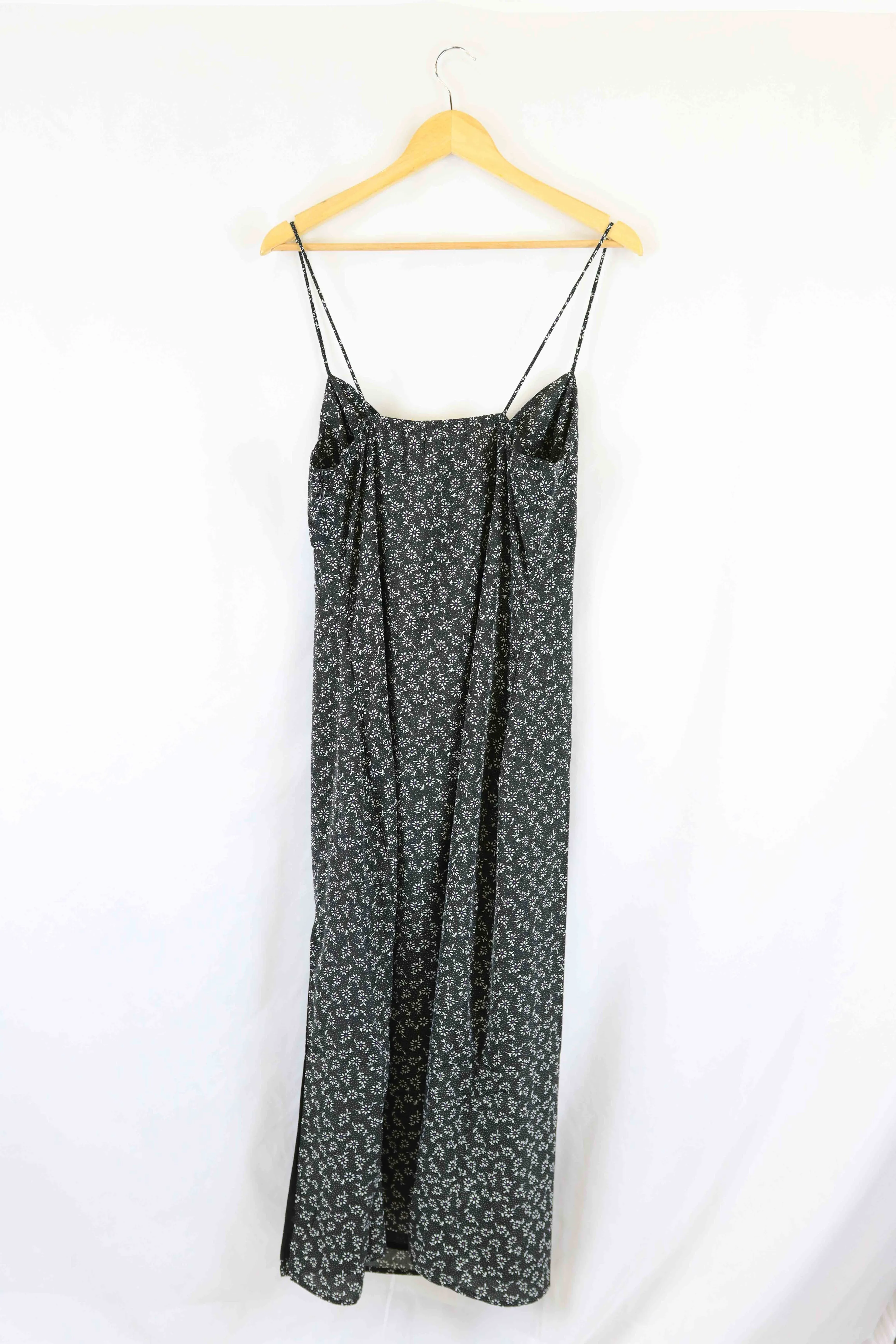 Atmos & Here Black Floral Printed Slip Dress 16