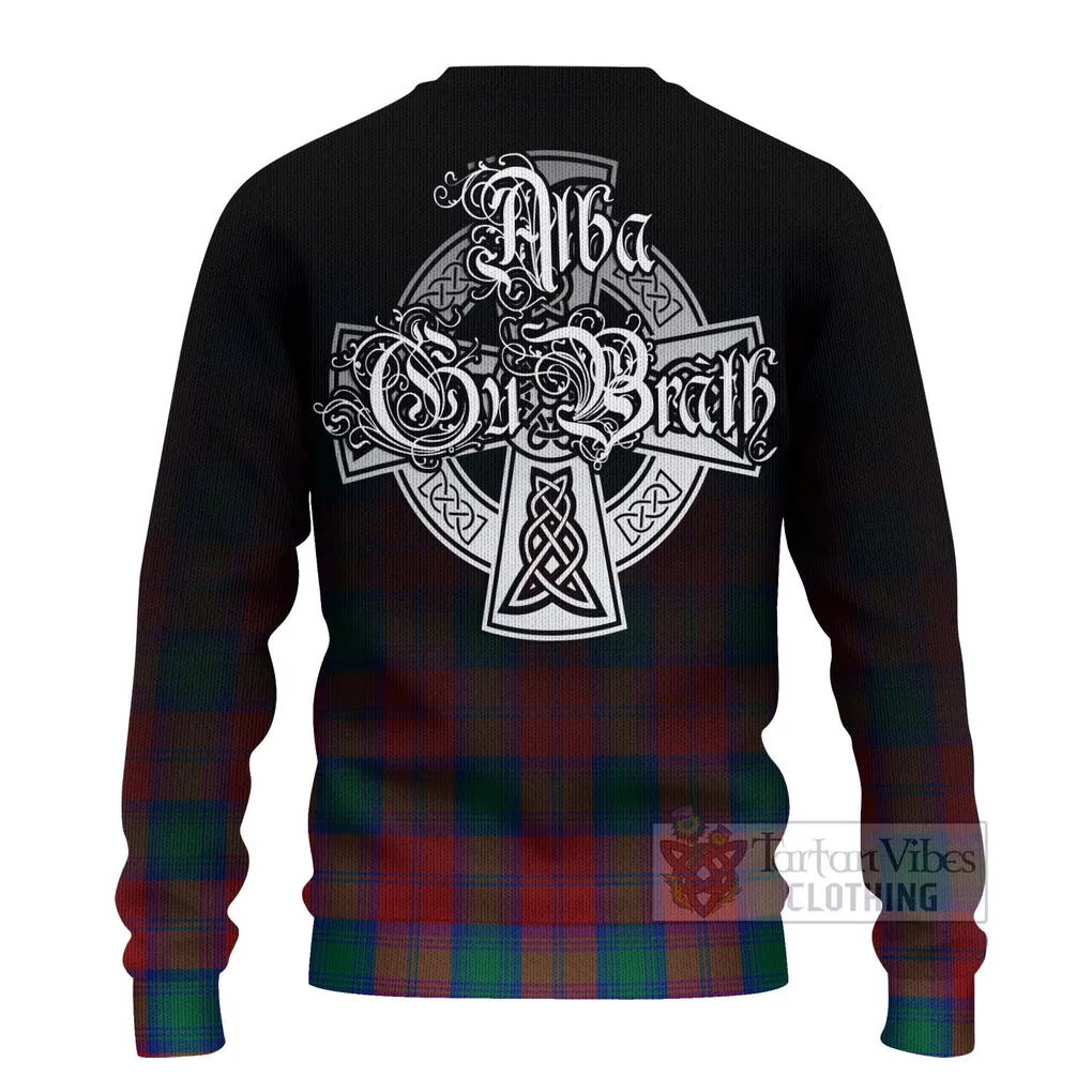 Auchinleck (Affleck) Tartan Ugly Sweater Featuring Alba Gu Brath Family Crest Celtic Inspired