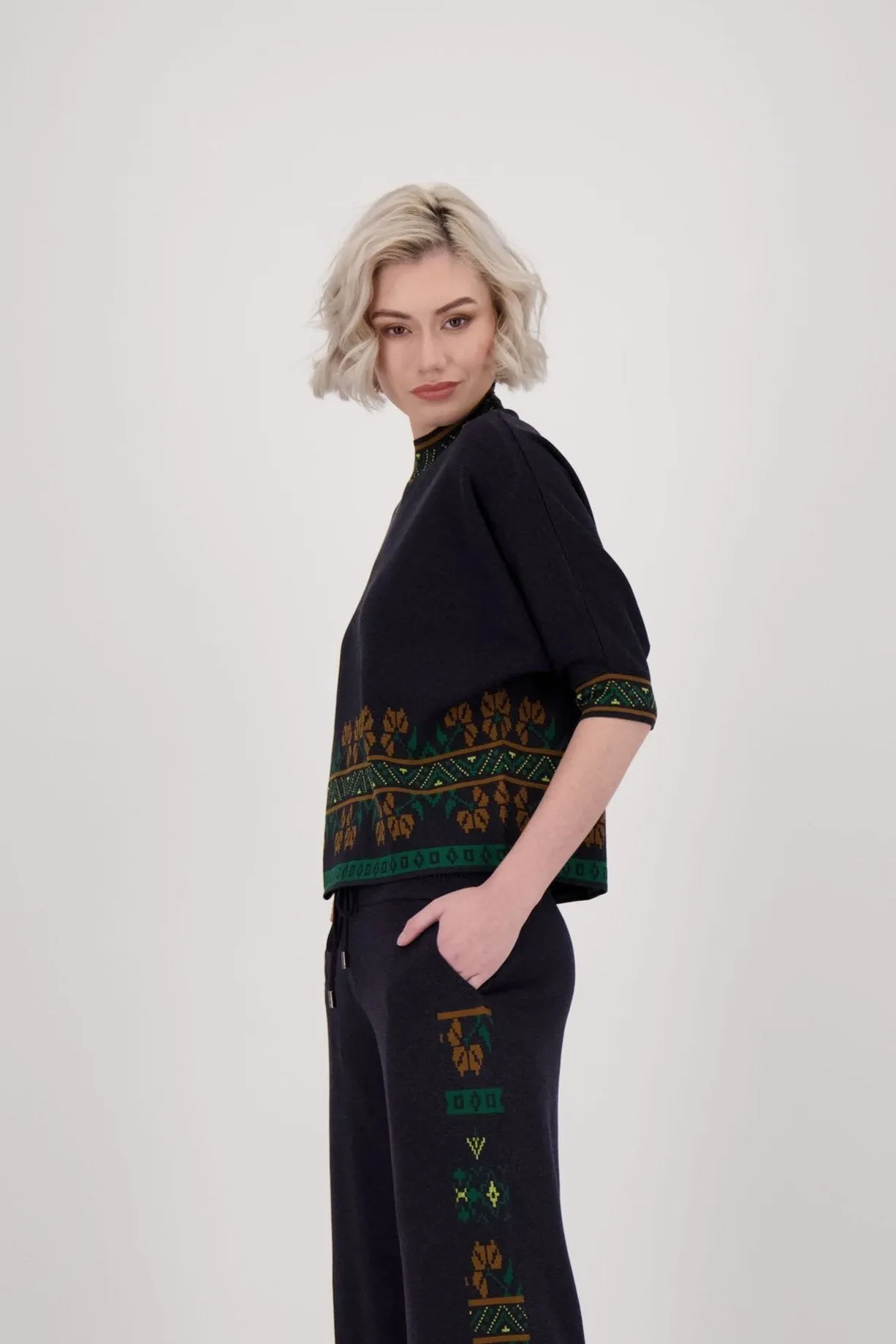 Aztec Mock Neck Sweater