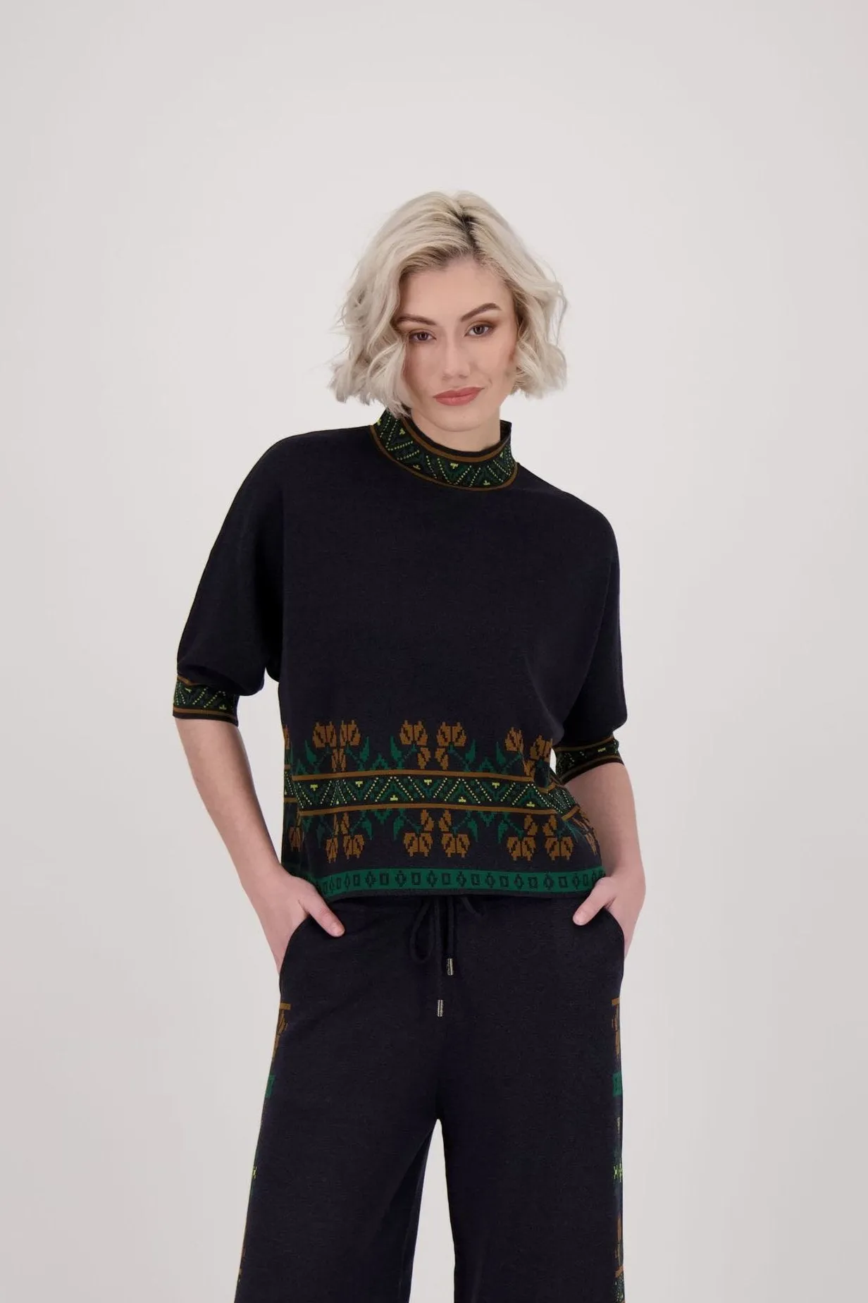 Aztec Mock Neck Sweater