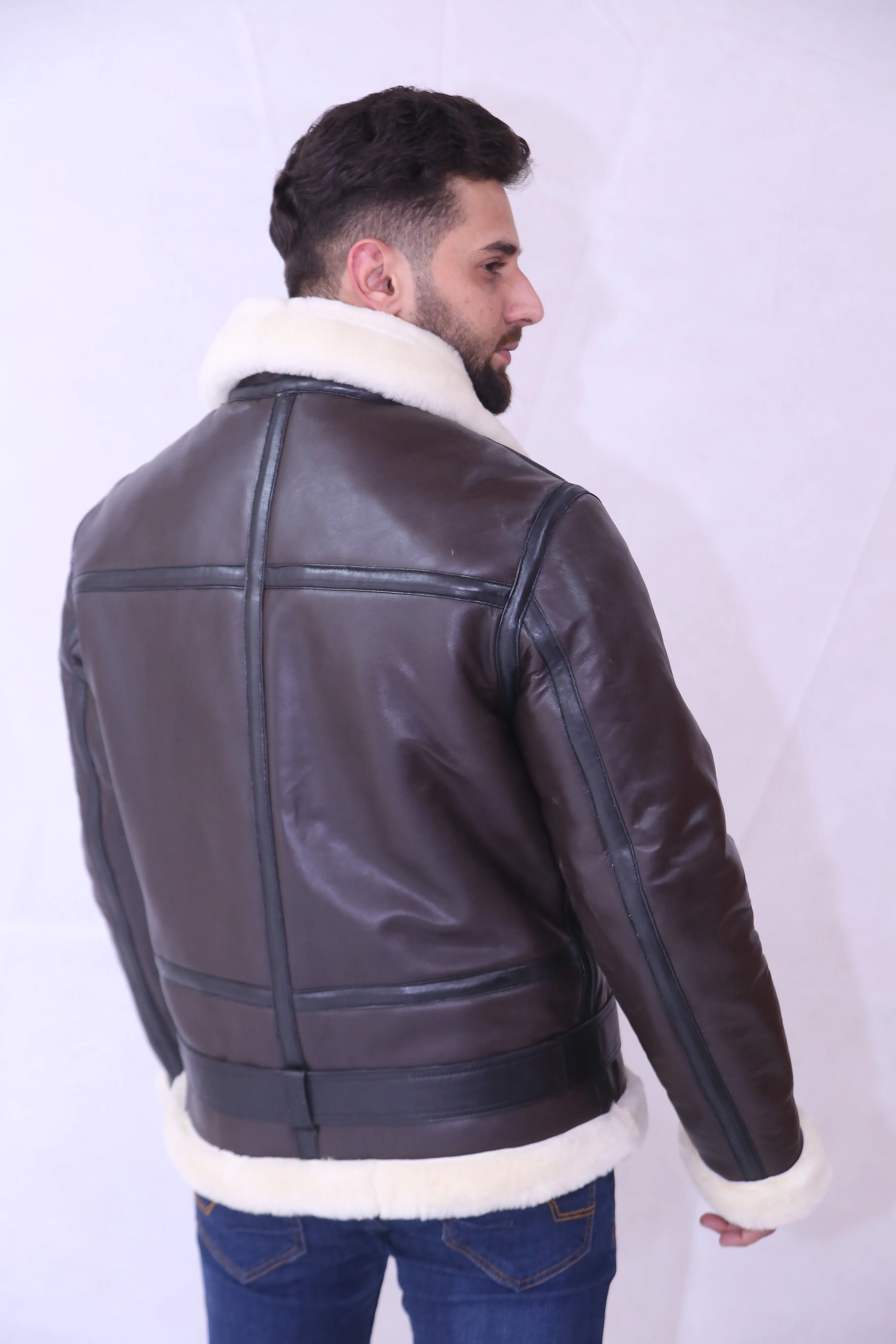 B3 Bomber RAF Aviatot Shearling Leather Jacket