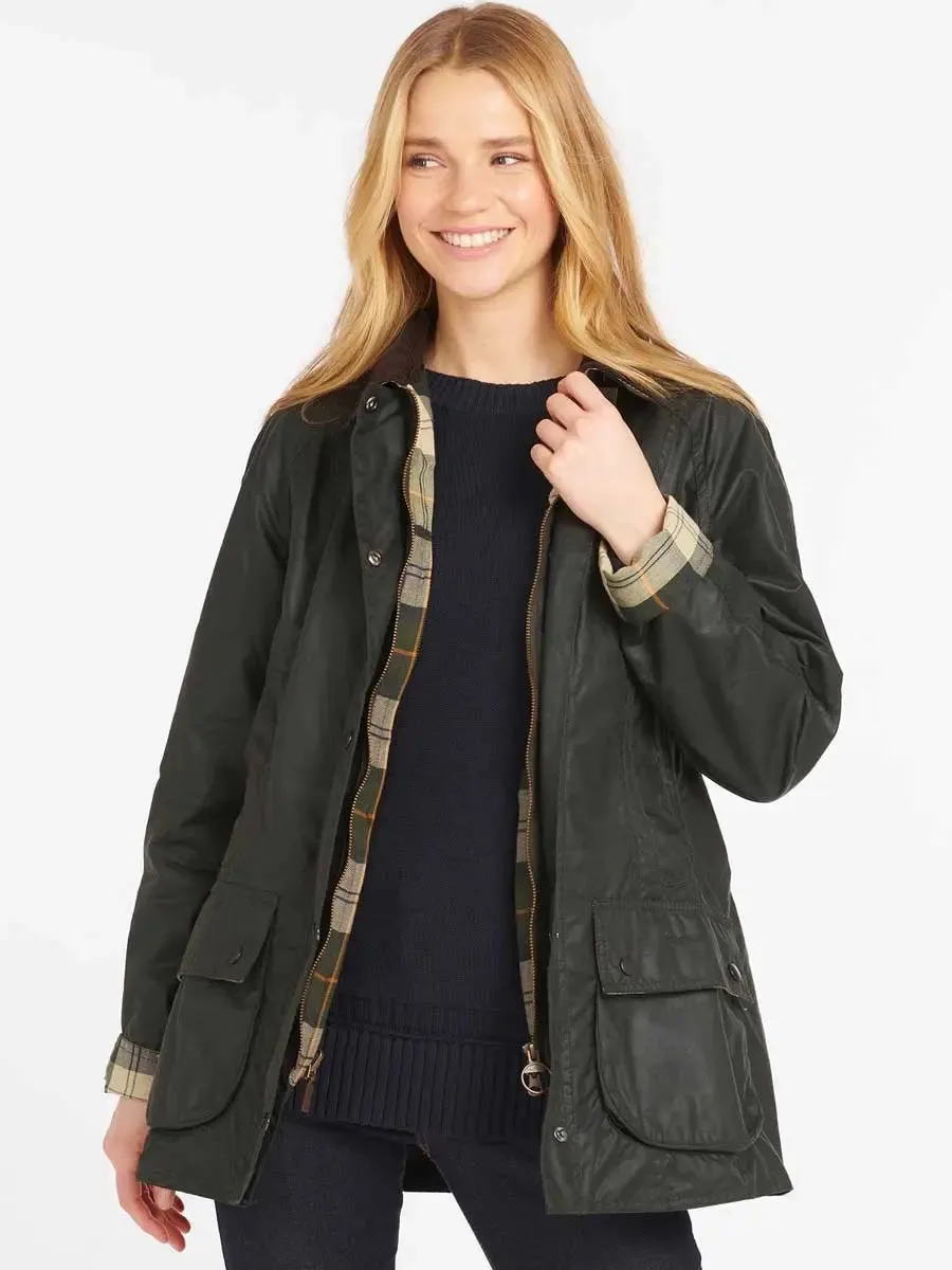 BARBOUR Beadnell Wax Jacket - Women's - Sage