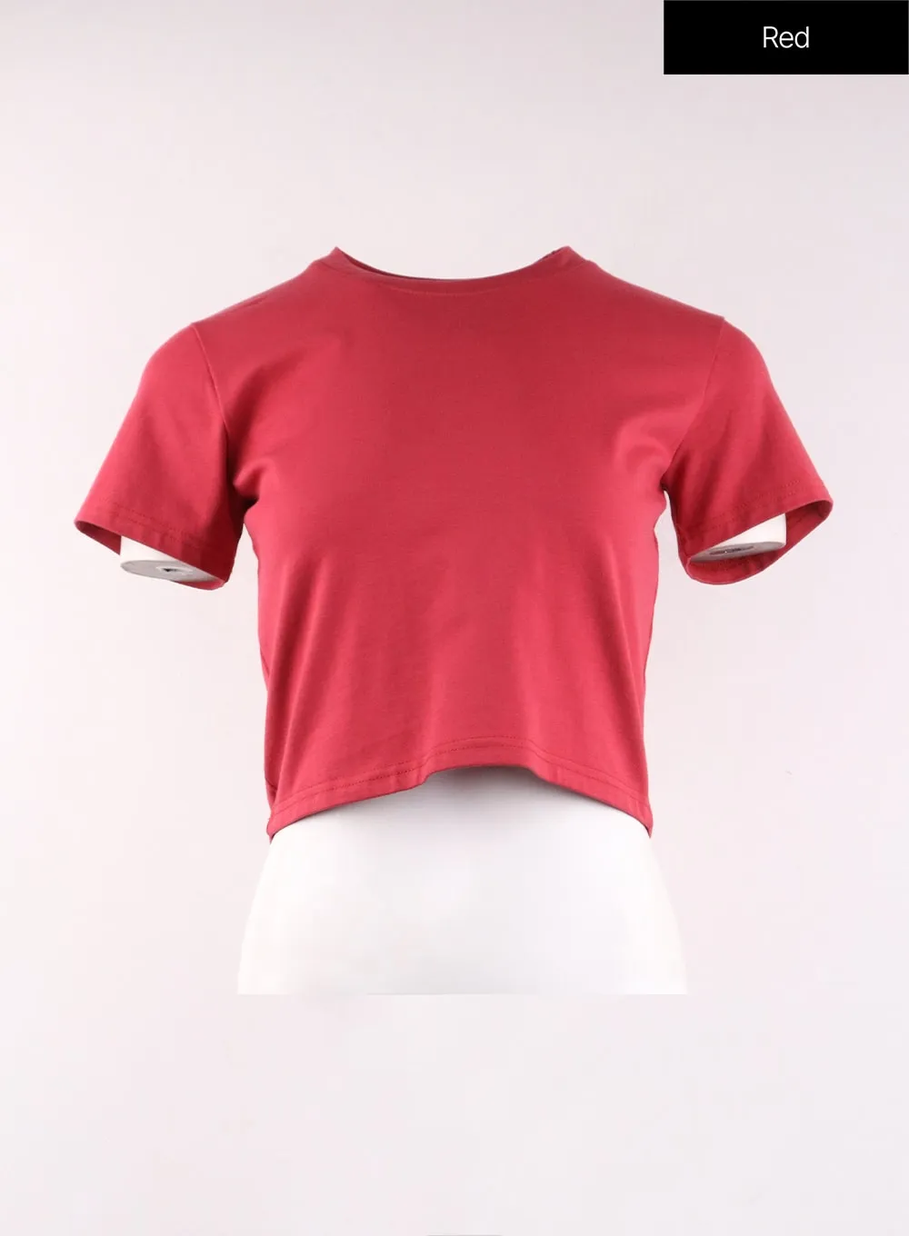 Basic Round Neck Crop Tee OF406