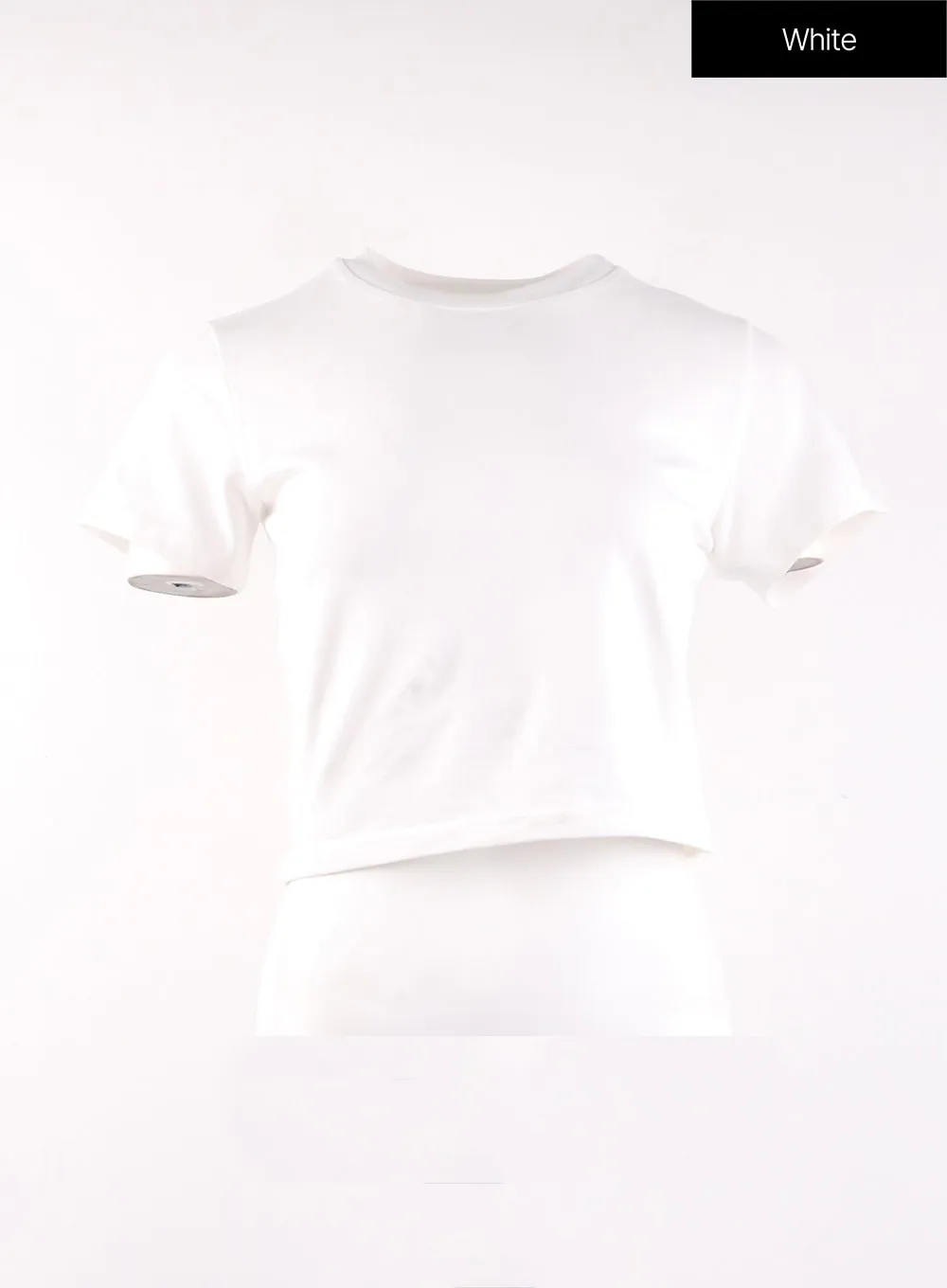 Basic Round Neck Crop Tee OF406