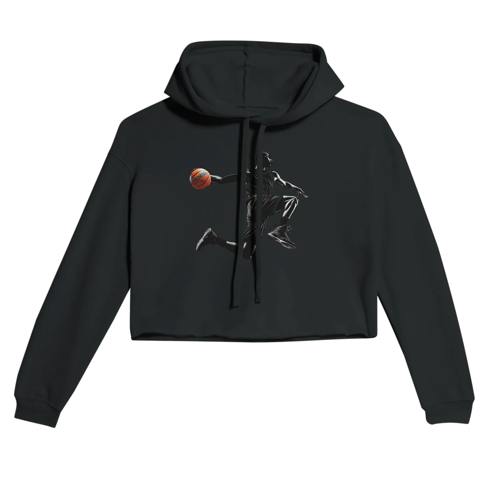 Basketball Player Mid-Air - Women's Cropped Hoodie | Bella   Canvas 7502