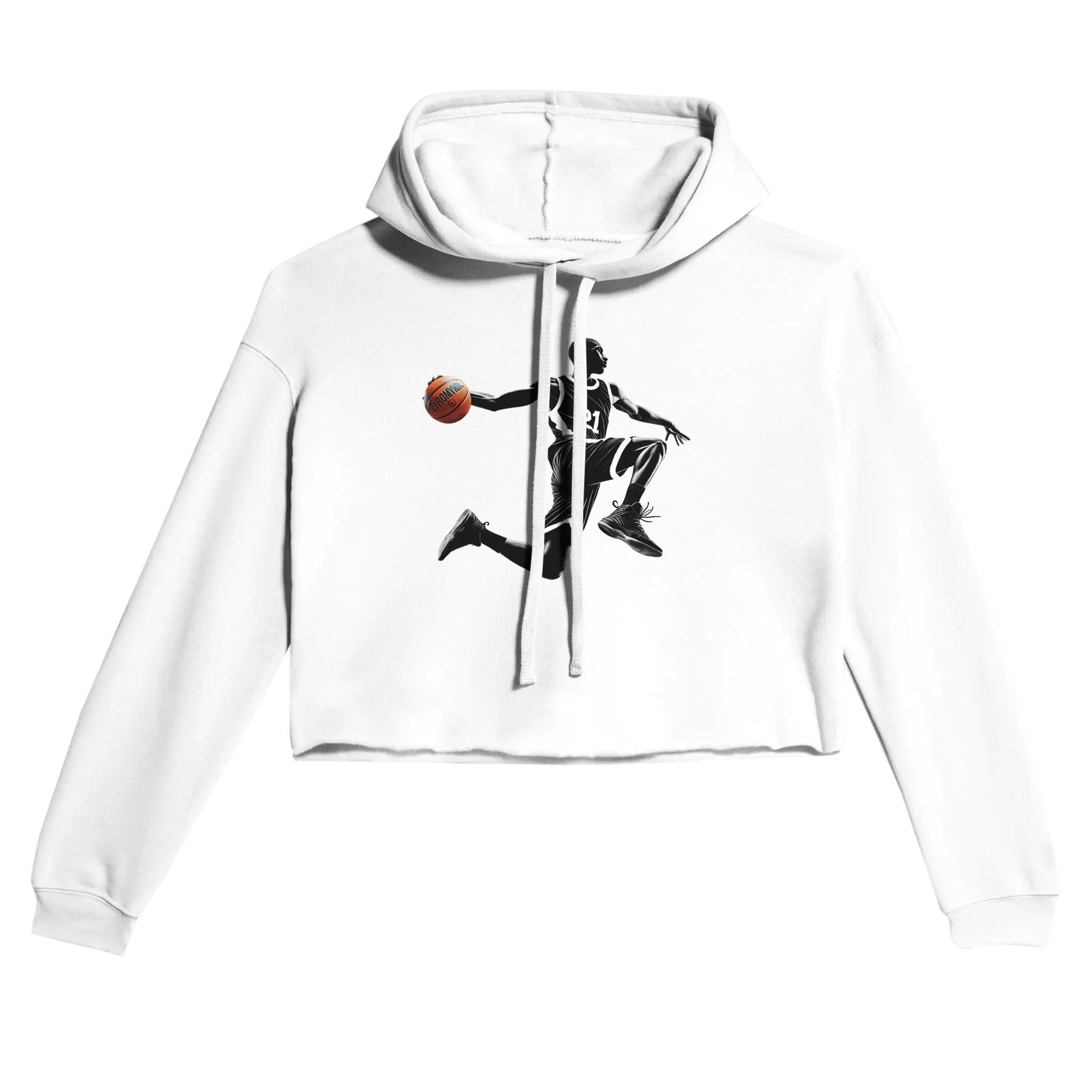 Basketball Player Mid-Air - Women's Cropped Hoodie | Bella   Canvas 7502