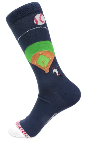 Batters Up Baseball Themed Men's Crew Sock