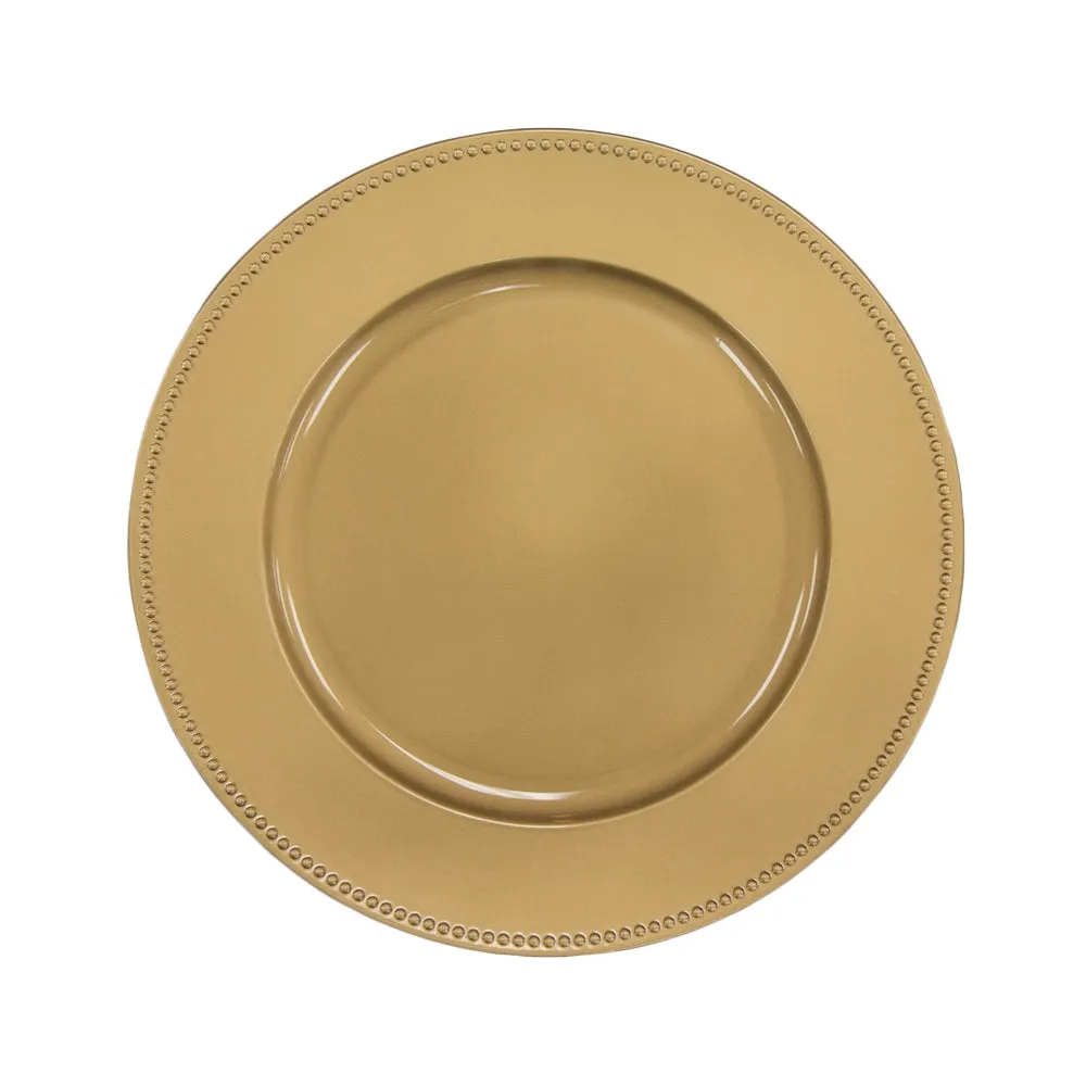 Beaded Round 13" Charger Plates - Gold