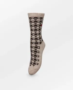 Beck Sondergaard Heart Wola Beige Socks