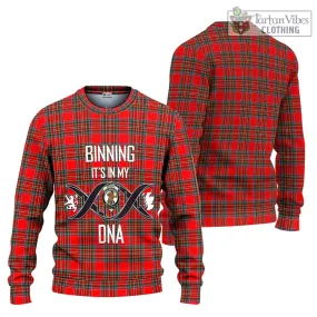 Binning Tartan Ugly Sweater with Family Crest DNA In Me Style