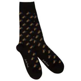 Black Bicycle Bamboo Socks