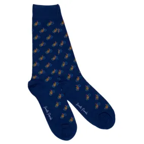 Blue Bicycle Bamboo Socks