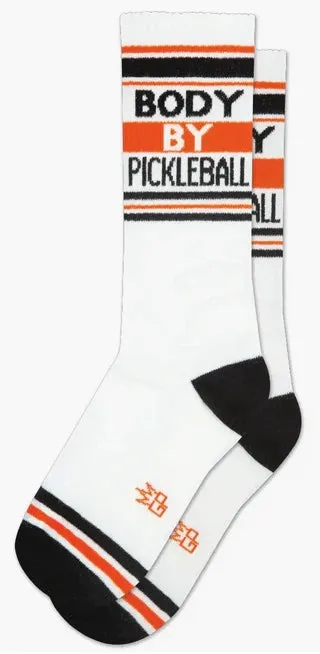 Body By Pickleball (White) Unisex Crew Socks