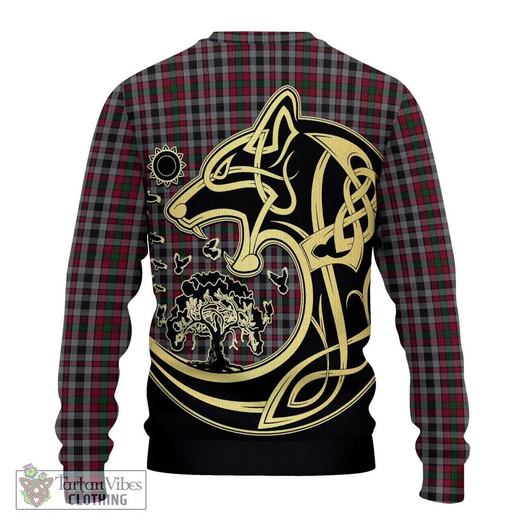 Borthwick Tartan Ugly Sweater with Family Crest Celtic Wolf Style