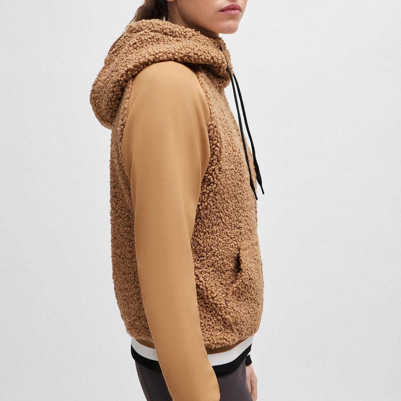 BOSS Equestrian Riva Teddy Zip Hoodie - Camel