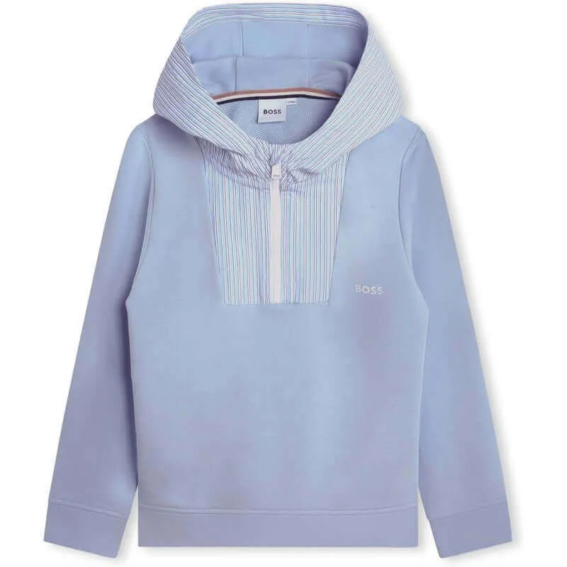 Boys Pale Blue Zip Up Hoodie