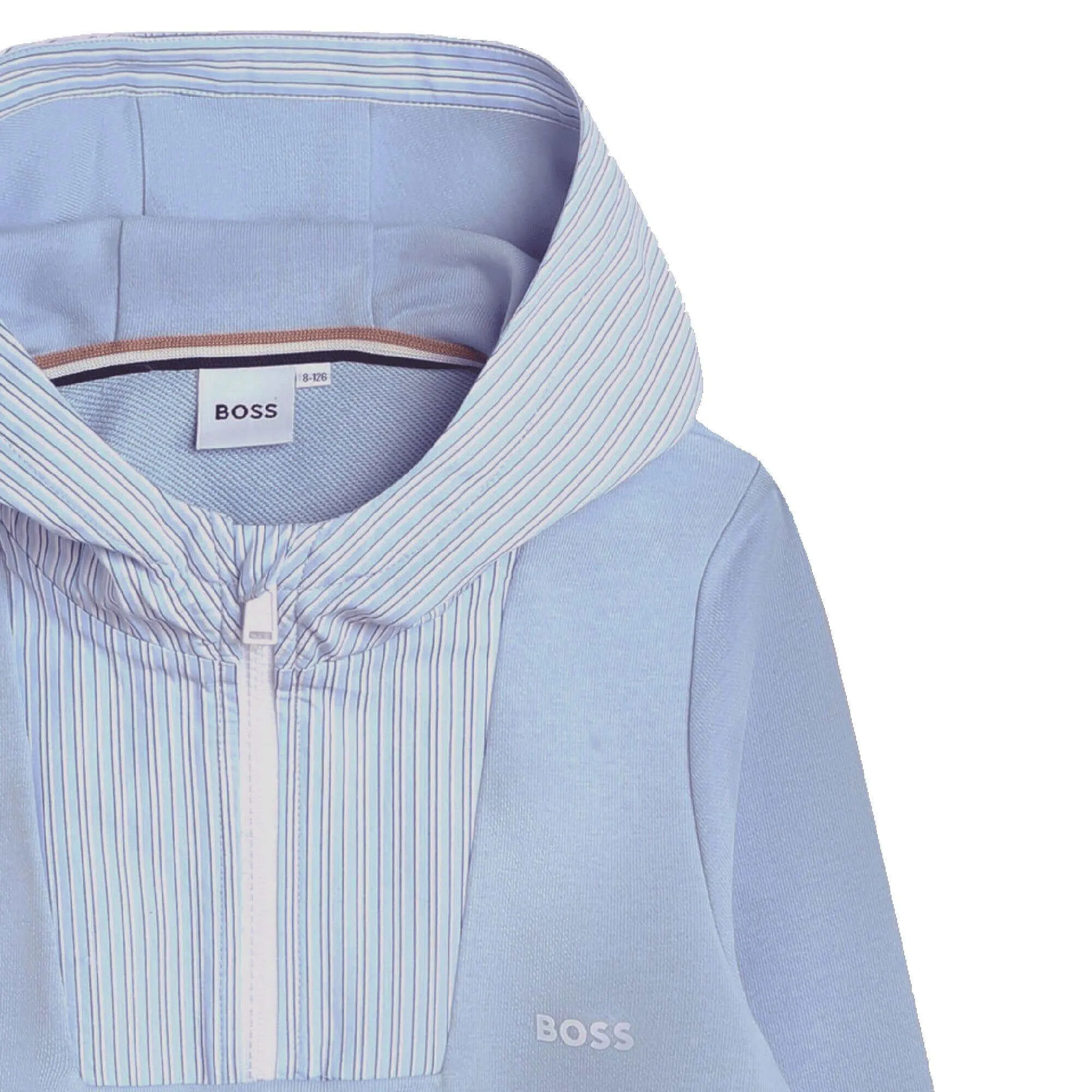 Boys Pale Blue Zip Up Hoodie