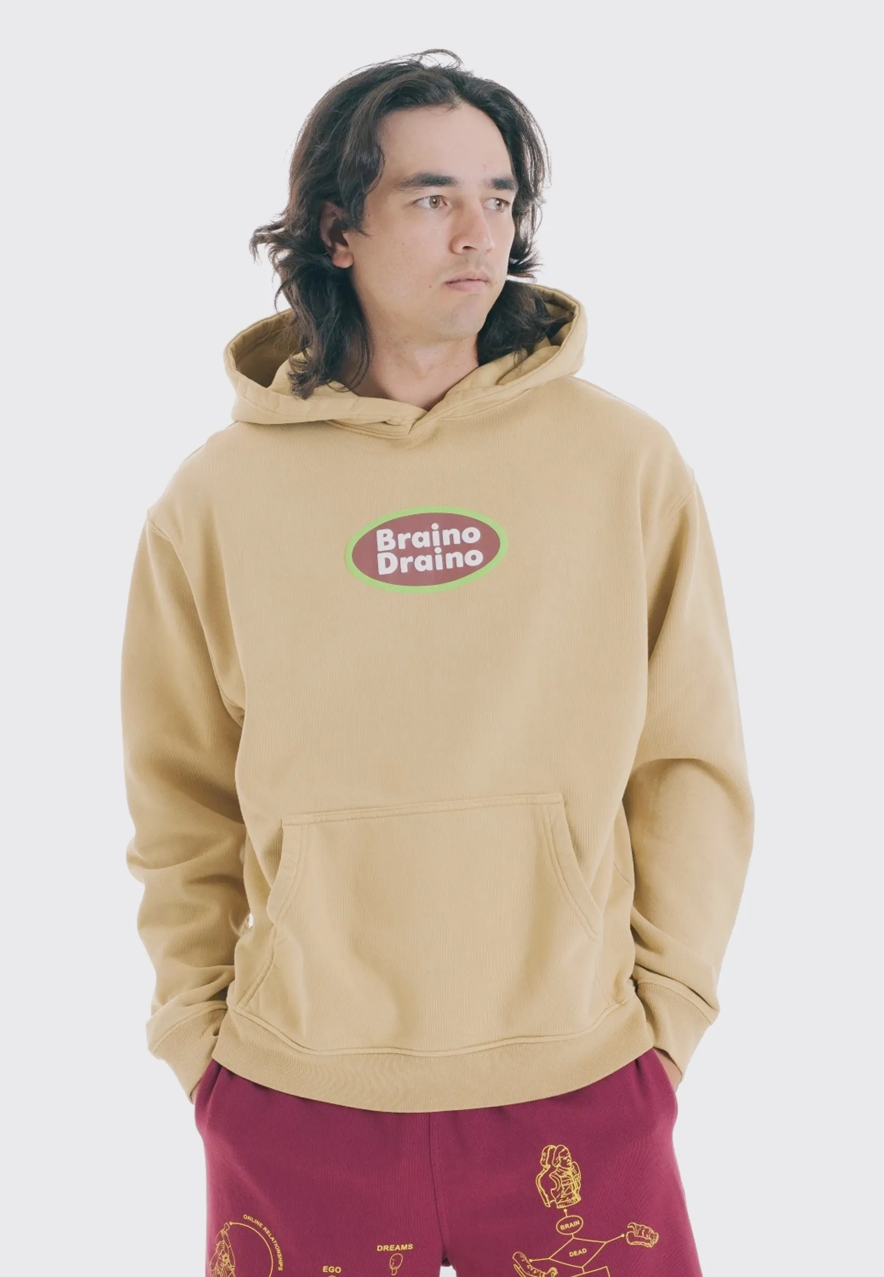 Braino Draino Hoodie - tan