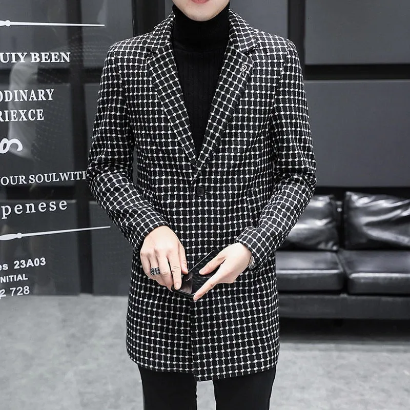 British Plaid Pattern Long Sleeve Coat