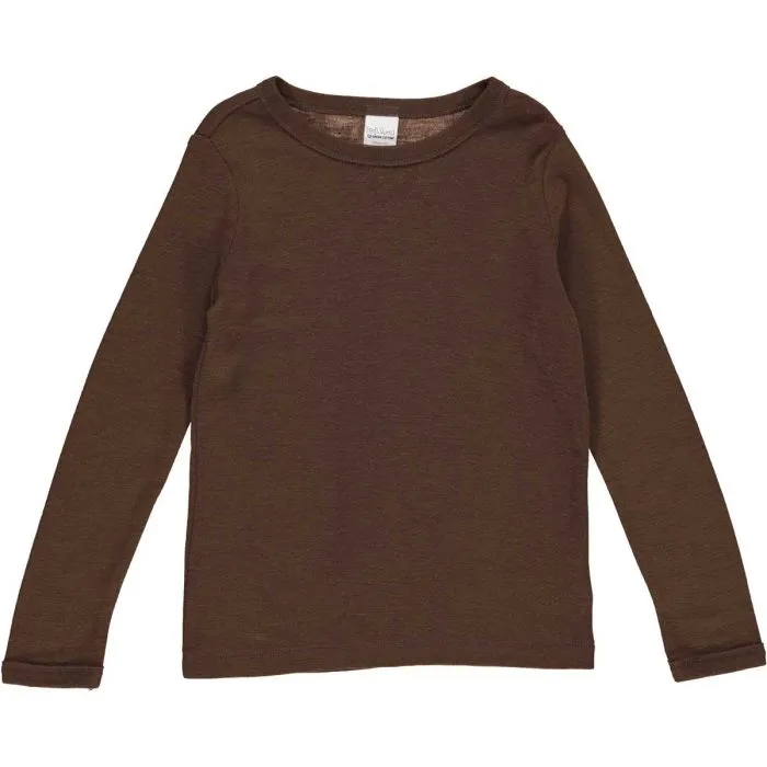 Brown Mist Merino Wool Long Sleeve Top