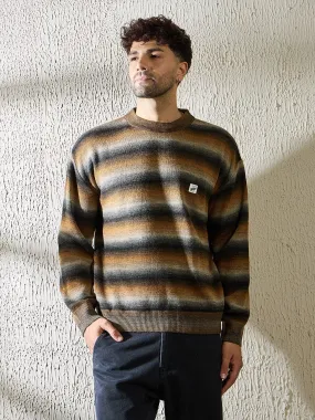 Brown Striped Oversized Sweater