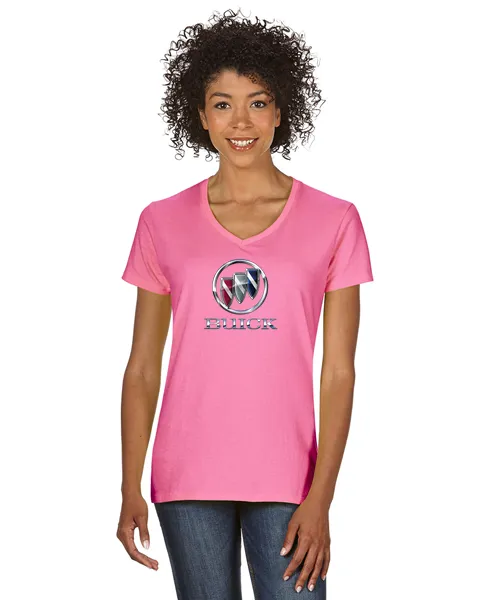 Buick Shield Ladies Short sleeve V-neck Gildan T-shirt