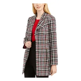 Calvin Klein Womens Black Plaid Jacket