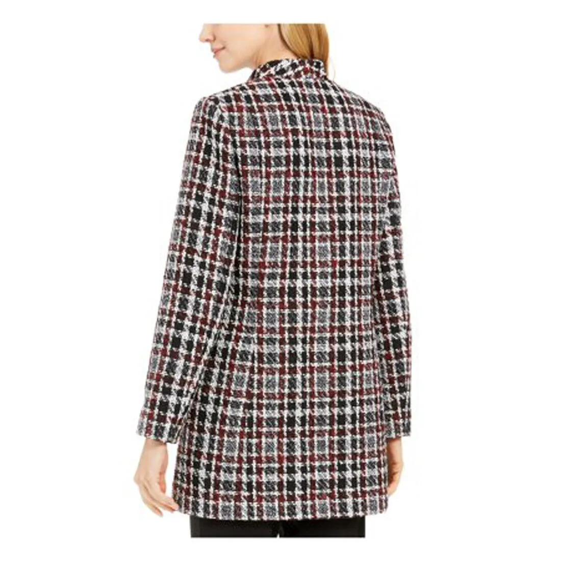 Calvin Klein Womens Black Plaid Jacket