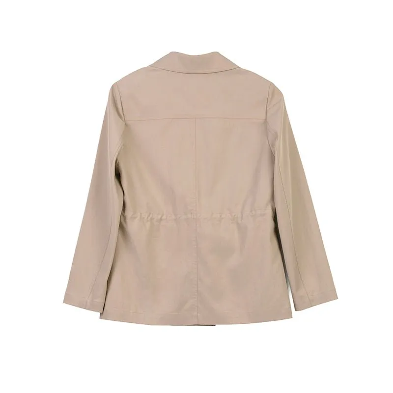 Camel Short Double Breasted Trench Coats