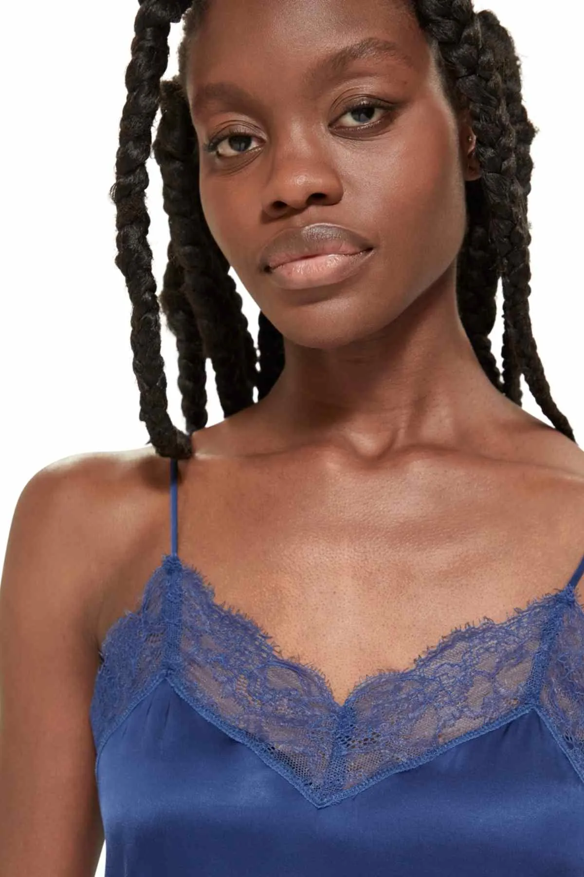 CAMISOLE LACE TRIM DUTCH BLUE