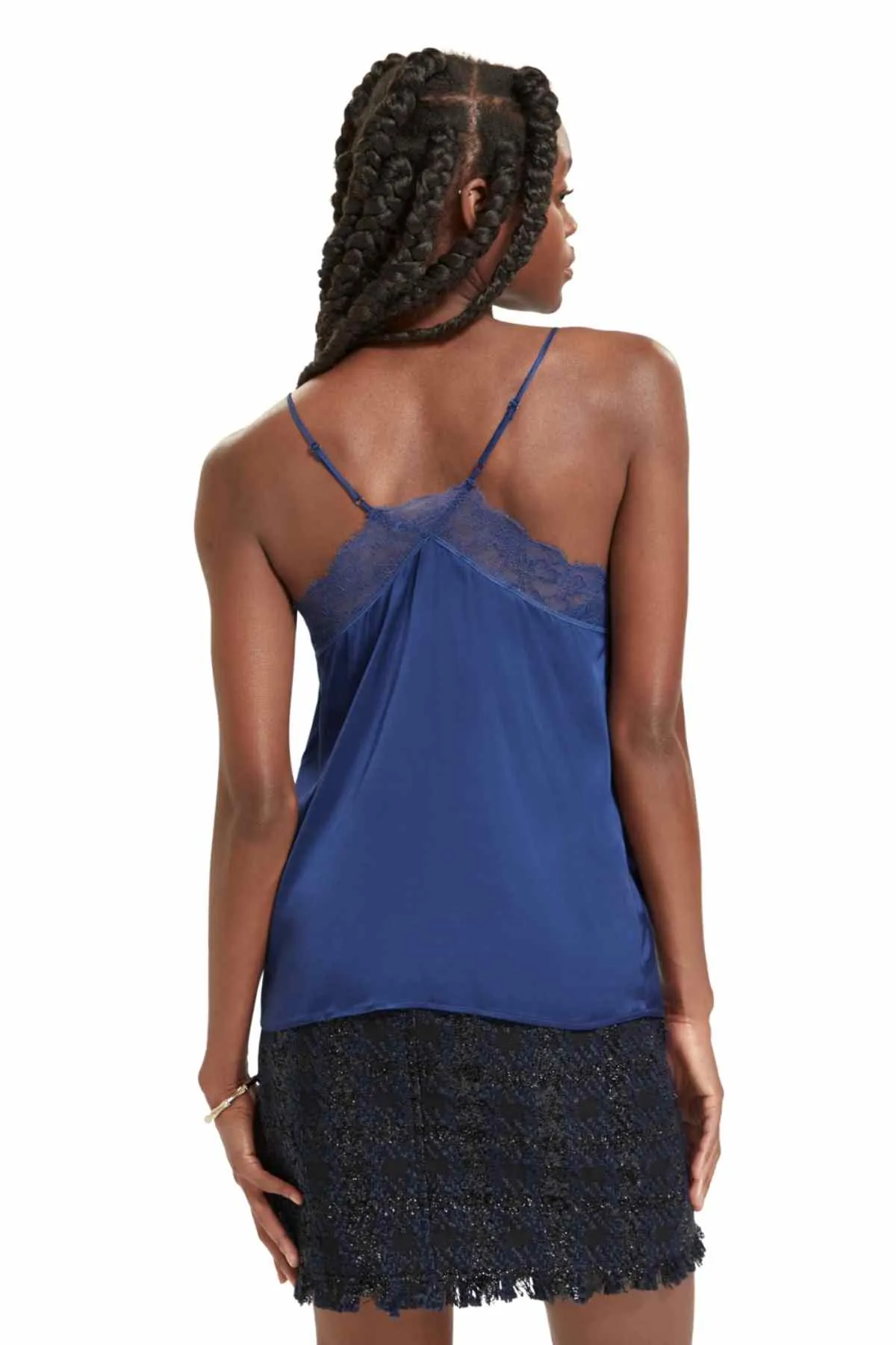 CAMISOLE LACE TRIM DUTCH BLUE