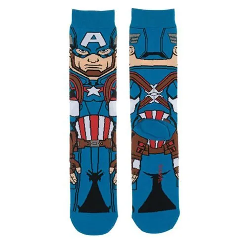 Captain America Endgame Socks - Avengers: Endgame Captain America 360 Character Socks