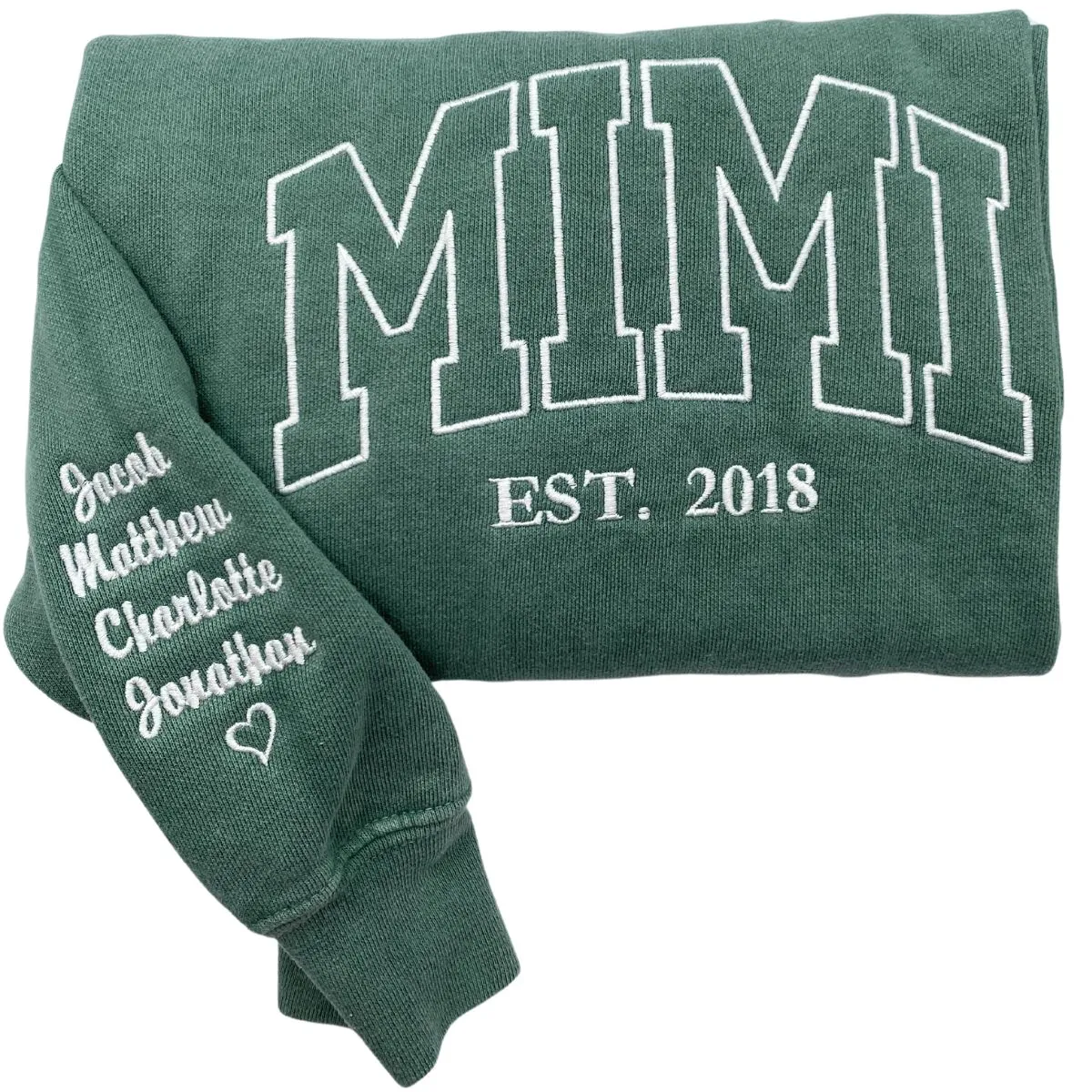 Cheer Mom Sweatshirt or Hoodie with Embroidered Kids Names on Sleeve