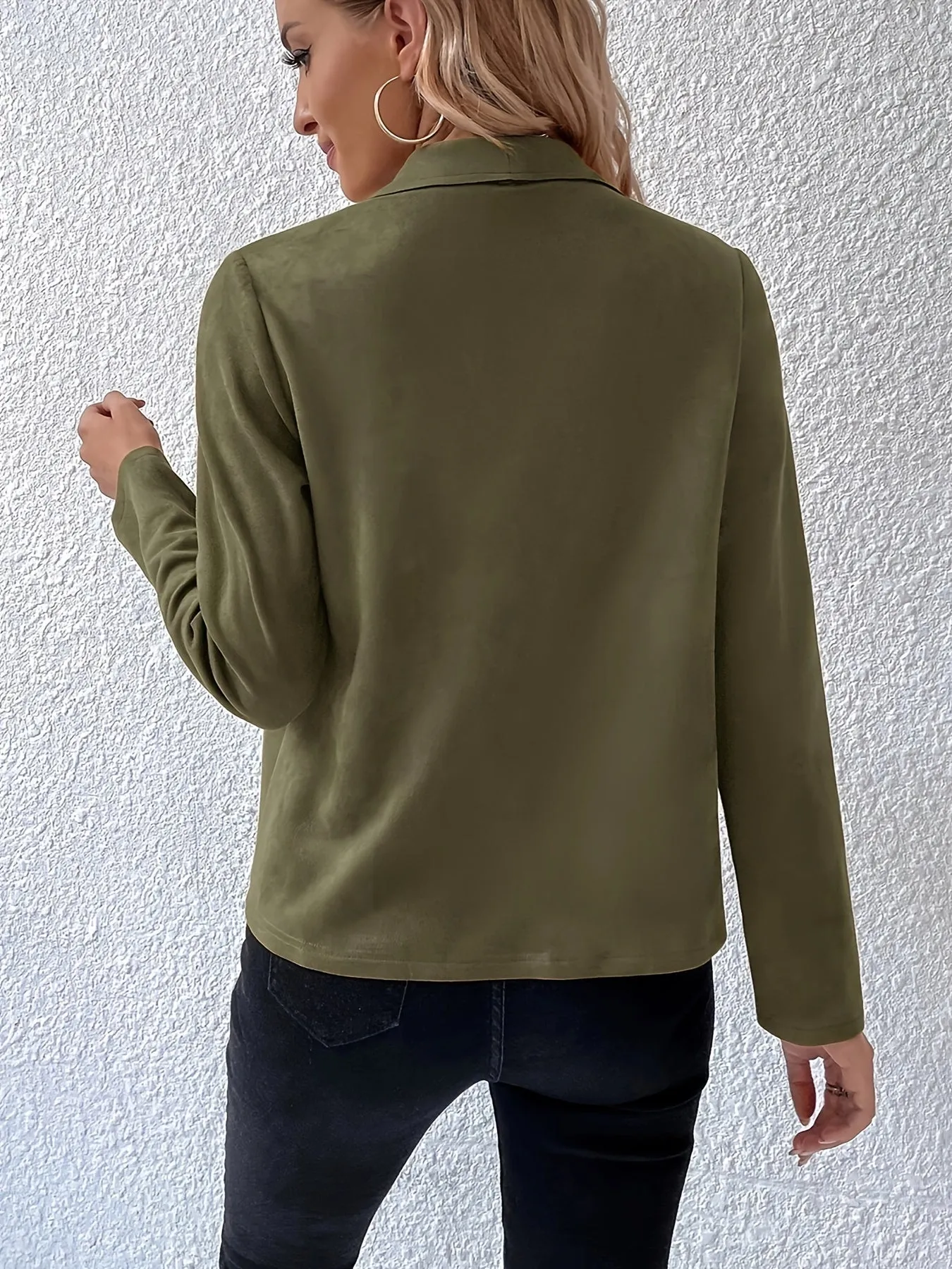 Chic Bomber Jacket for Women - Durable, Easy-Care, Vintage Style with Pockets, Ideal for Fall & Winter