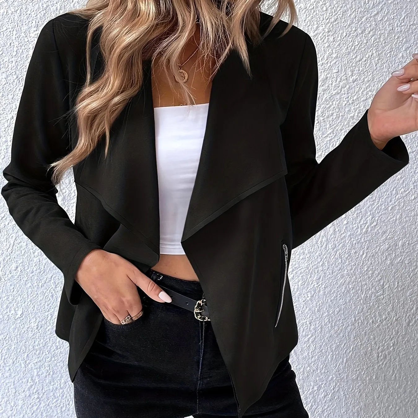 Chic Bomber Jacket for Women - Durable, Easy-Care, Vintage Style with Pockets, Ideal for Fall & Winter