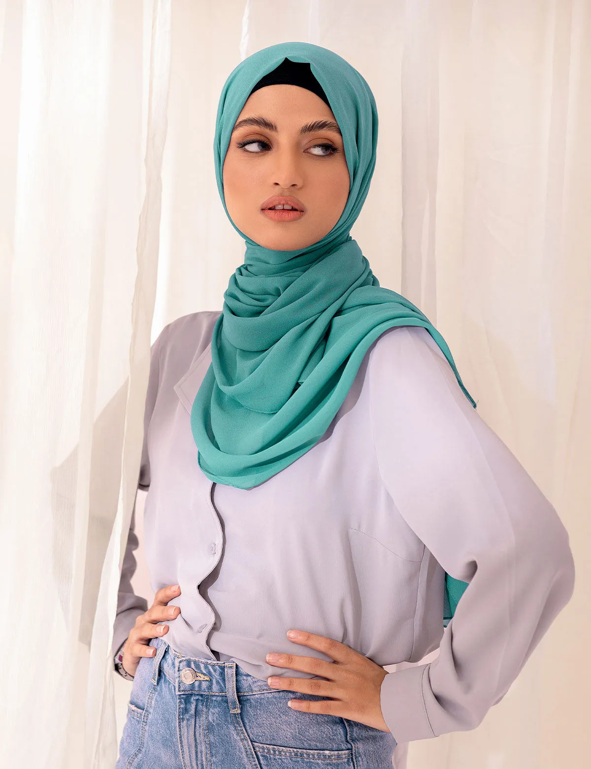 Chiffon Bubble - Teal Blue