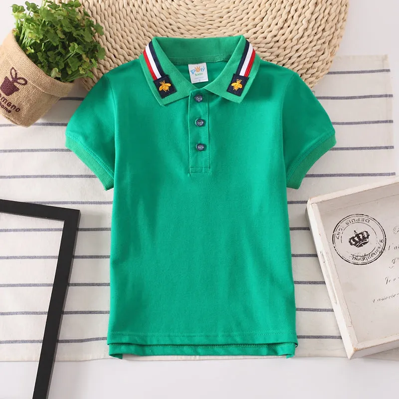 Children's Solid Color Polo Shirt