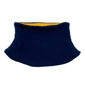 Child's Handmade Neck Warmer Solid Navy Blue with Yellow