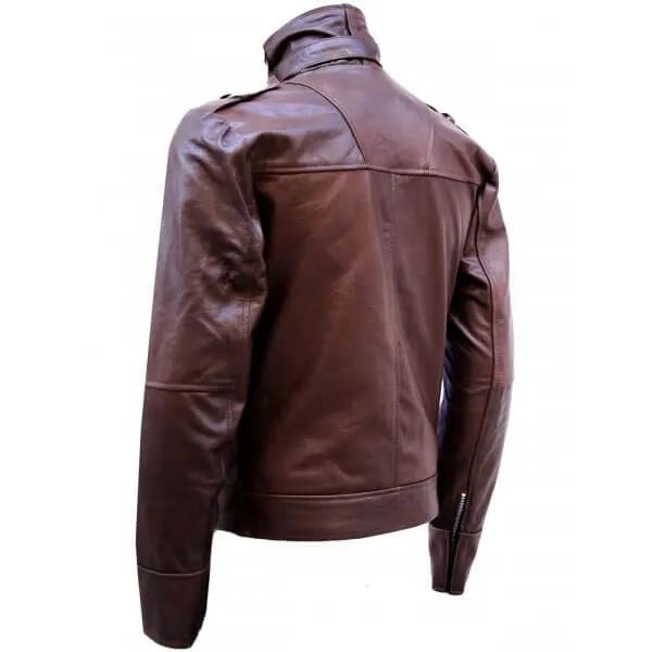 Chocolate Brown Leather Jacket Men